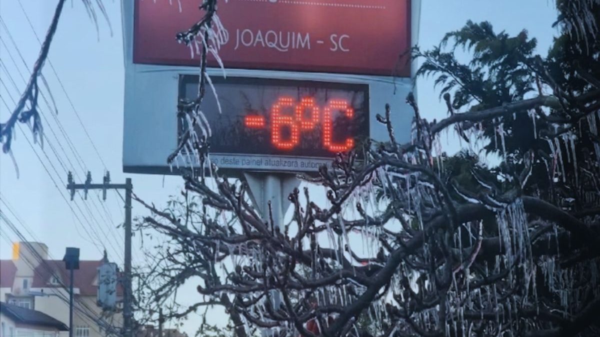 Onda de frio traz geada e mínimas de até -6°C, mas calorão de 44°C já tem data para voltar ao Brasil