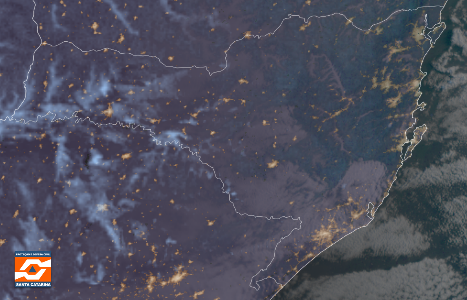 Monitoramento Meteorológico DC/SC 22/08 07:35 - Secretaria de Estado da Proteção e Defesa Civil de Santa Catarina