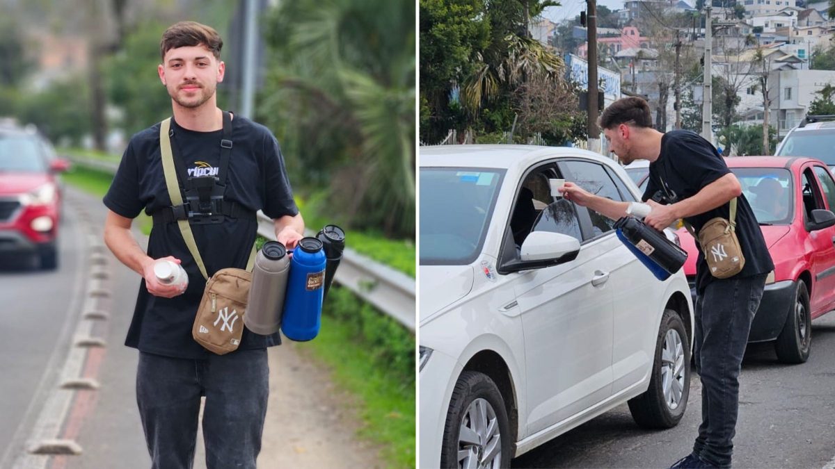Jovem perde R$ 500 mil em apostas, enfrenta depressão e recomeça vendendo café em semáforo de cidade em SC