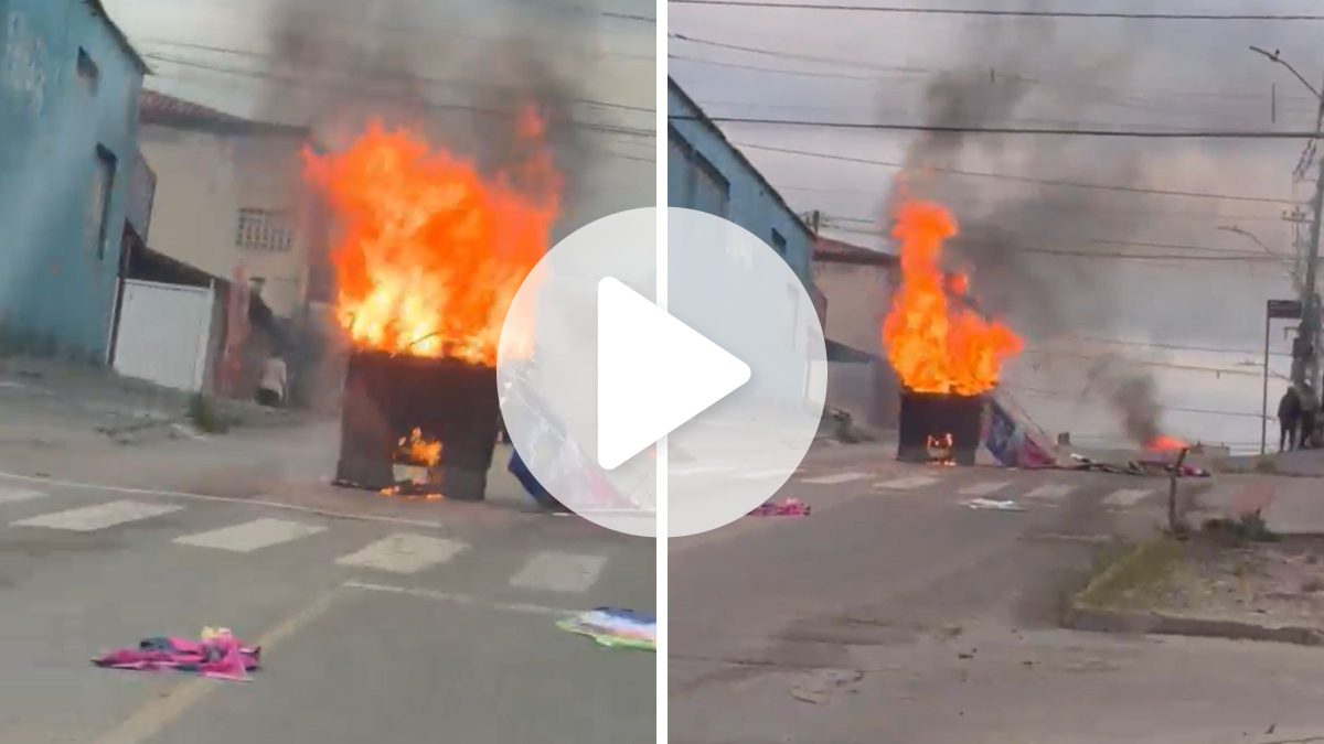 Barricadas com fogo fecham ruas na Grande Florianópolis após operação da PM; imagens impressionantes mostram caos