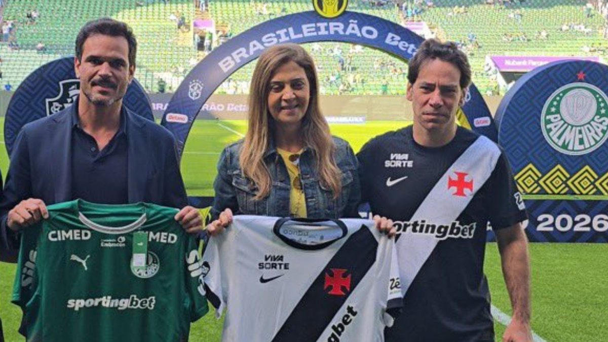 Marcos Lamacchia, pronto para investir fortuna bilionária no Vasco, aparece no Nubank Parque ao lado de Leila Pereira