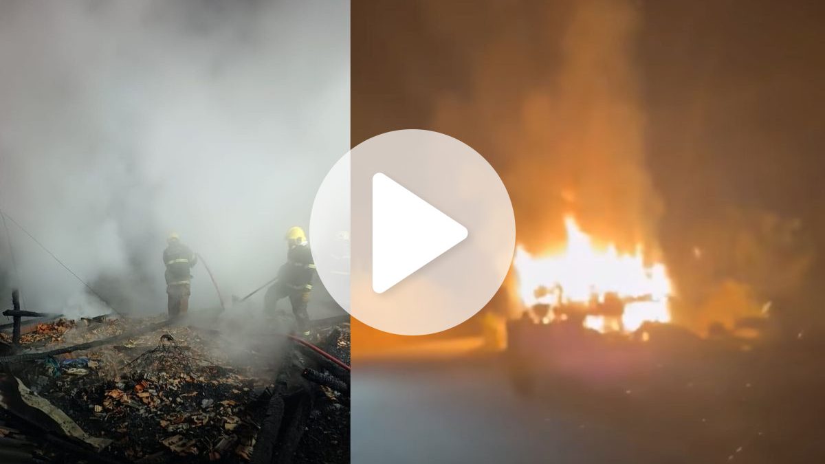 VÍDEO: Casa é completamente destruída por incêndio e mobiliza bombeiros em SC