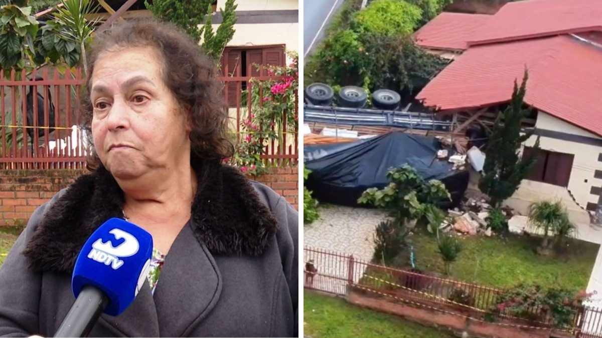 ‘Tomando remédio para ansiedade’: idosa que teve casa destruída por caminhão na BR-101 em SC está dormindo fora de casa há 20 dias e revela dificuldades