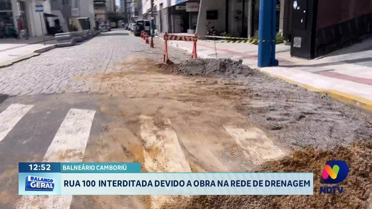 Avenida Atlântica tem trecho interditado para obras na Barra Sul