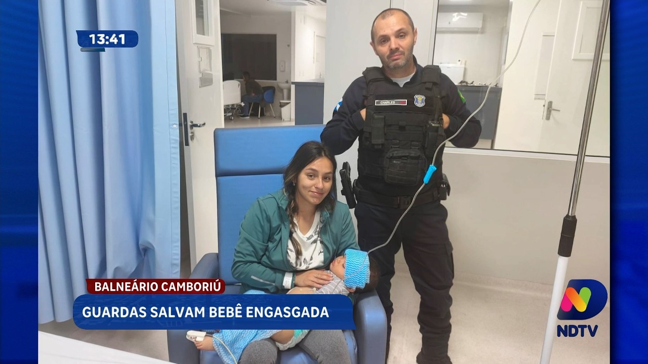 Guardas salvam bebê engasgada durante atendimento em Balneário Camboriú