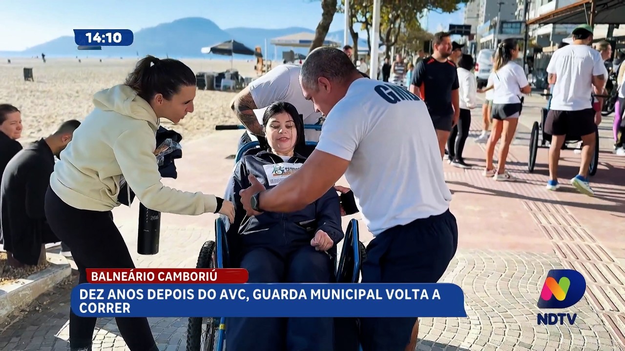 Dez anos após AVC, guarda municipal volta a correr em Balneário