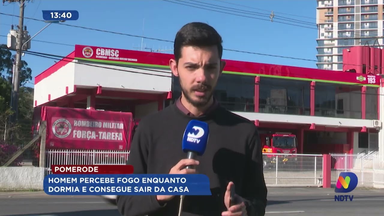 Pomerode: homem percebe fogo enquanto dormia e consegue sair da casa