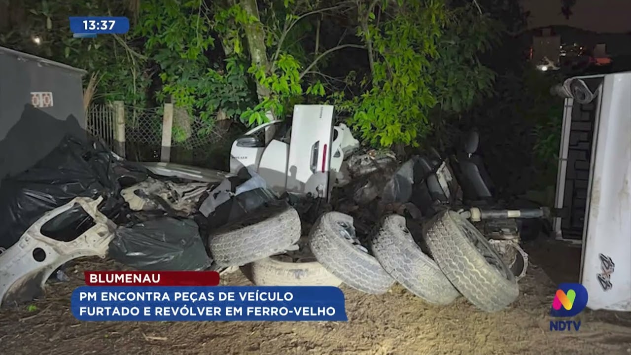 Blumenau: PM encontra peças de veículo furtado e revólver em ferro-velho
