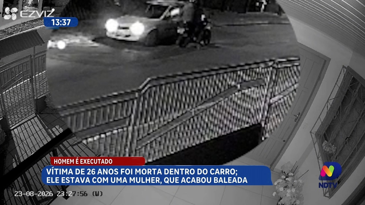 Homem de 26 anos é executado dentro do carro; ele estava com uma mulher, que acabou baleada