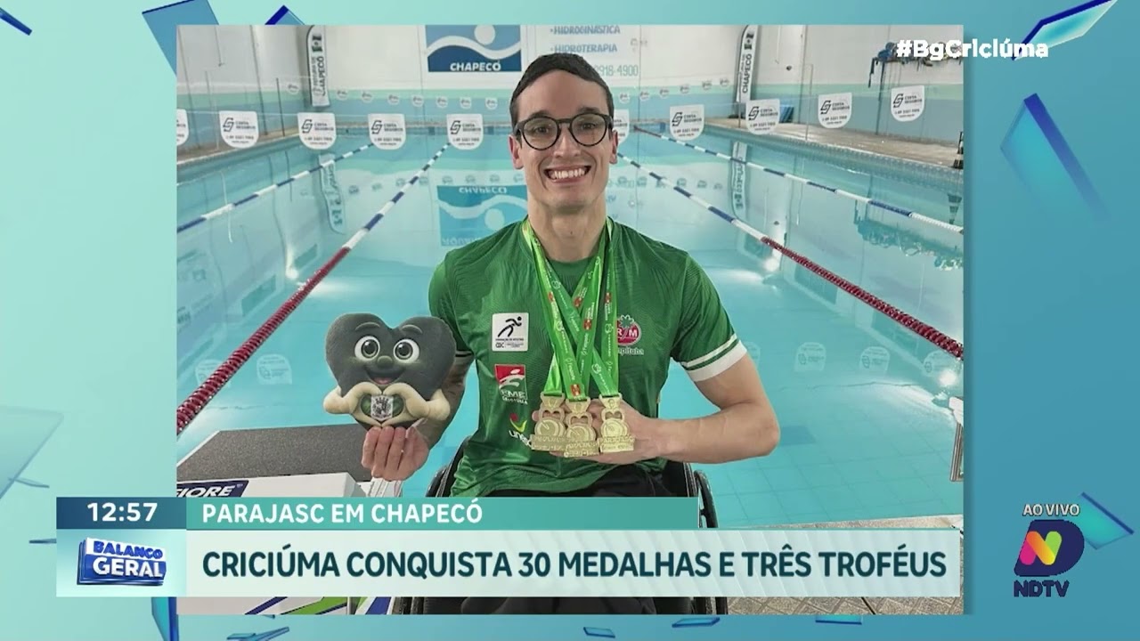 Criciúma conquista 30 medalhas e três troféus no Parajasc