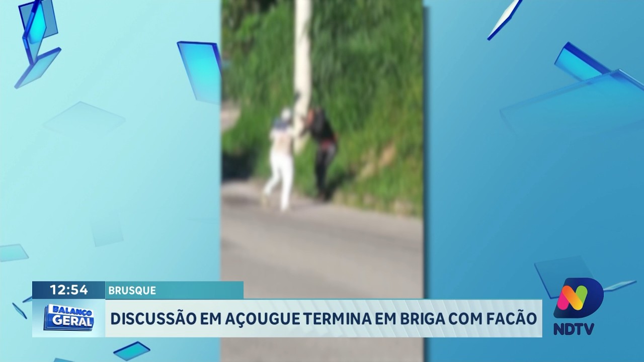 Discussão em açougue termina em briga com facão em Brusque