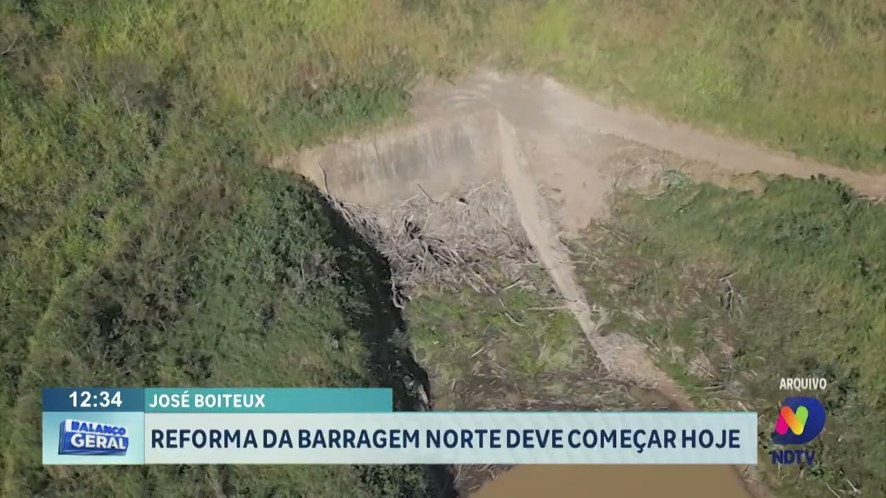 José Boiteux: obras de reforma da Barragem Norte devem começar nesta terça-feira