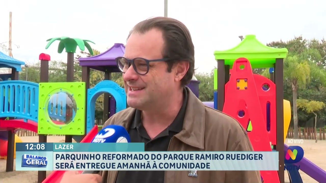 Parquinho reformado do parque Ramiro Ruediger será entregue nesta quarta-feira à comunidade