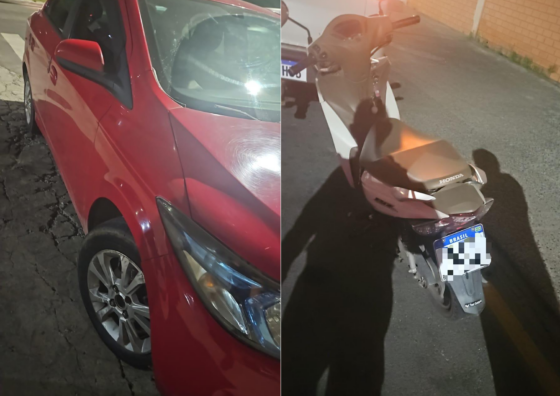 Motociclista fica ferida após colisão com carro na Rua Dom Abelardo