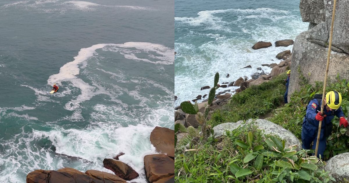 Buscas pelo homem que desapareceu após sair para pescar na Praia Brava são retomadas pelo 3º dia em Florianópolis