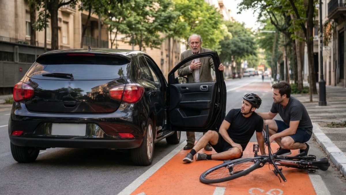 Abrir a porta do carro no momento errado pode causar acidente com ciclista e gerar multa e outros problemas. Quem paga a conta?