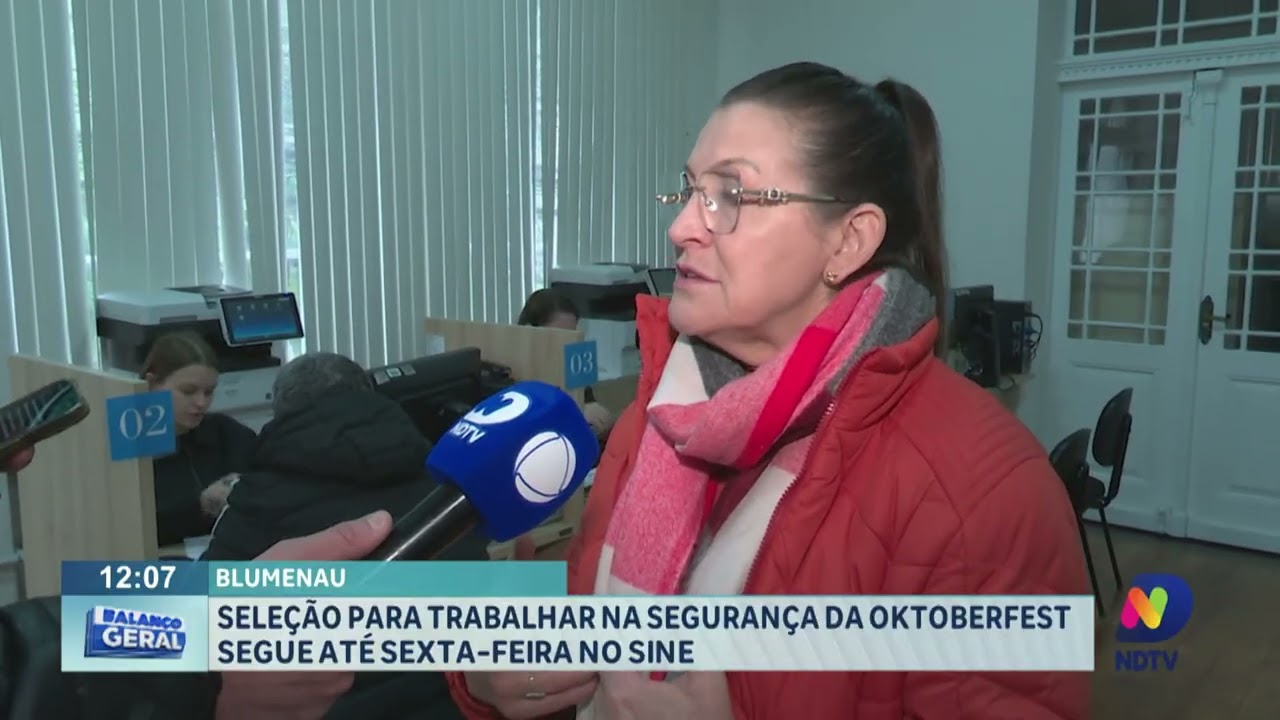 Seleção para trabalhar na segurança e monitoramento da Oktoberfest segue até sexta-feira no Sine.