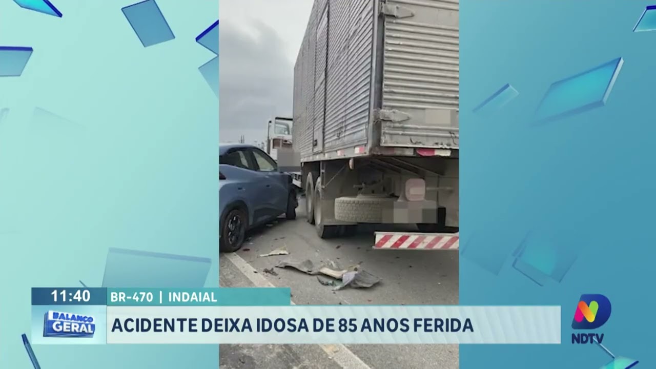 Indaial: acidente deixa idosa de 85 anos ferida.