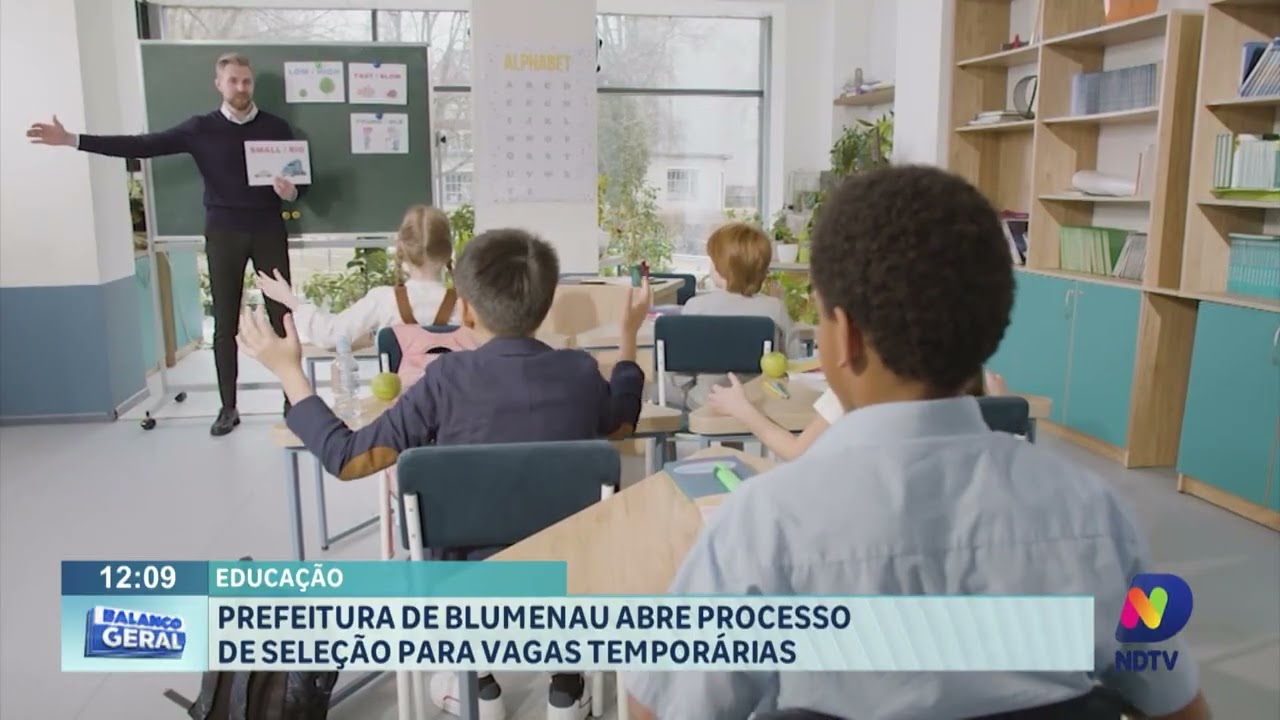 Educação: Prefeitura de Blumenau abre processo de seleção para vagas temporárias.