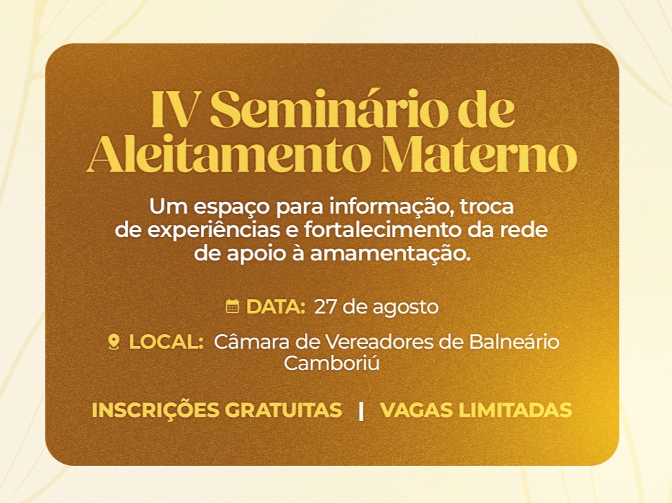 IV Seminário de Aleitamento Materno acontece nesta quinta-feira em BC