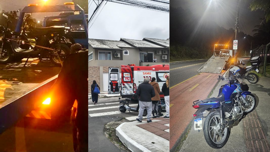 Giro da segurança: fuga com scooters, moto irregular e acidentes de trânsito