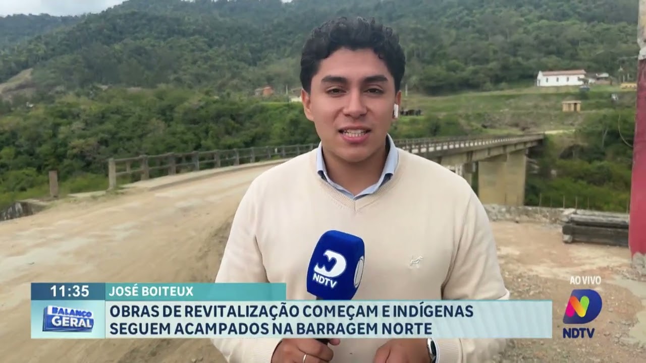 José Boiteux: obras de revitalização começam e indígenas seguem acampados na Barragem Norte