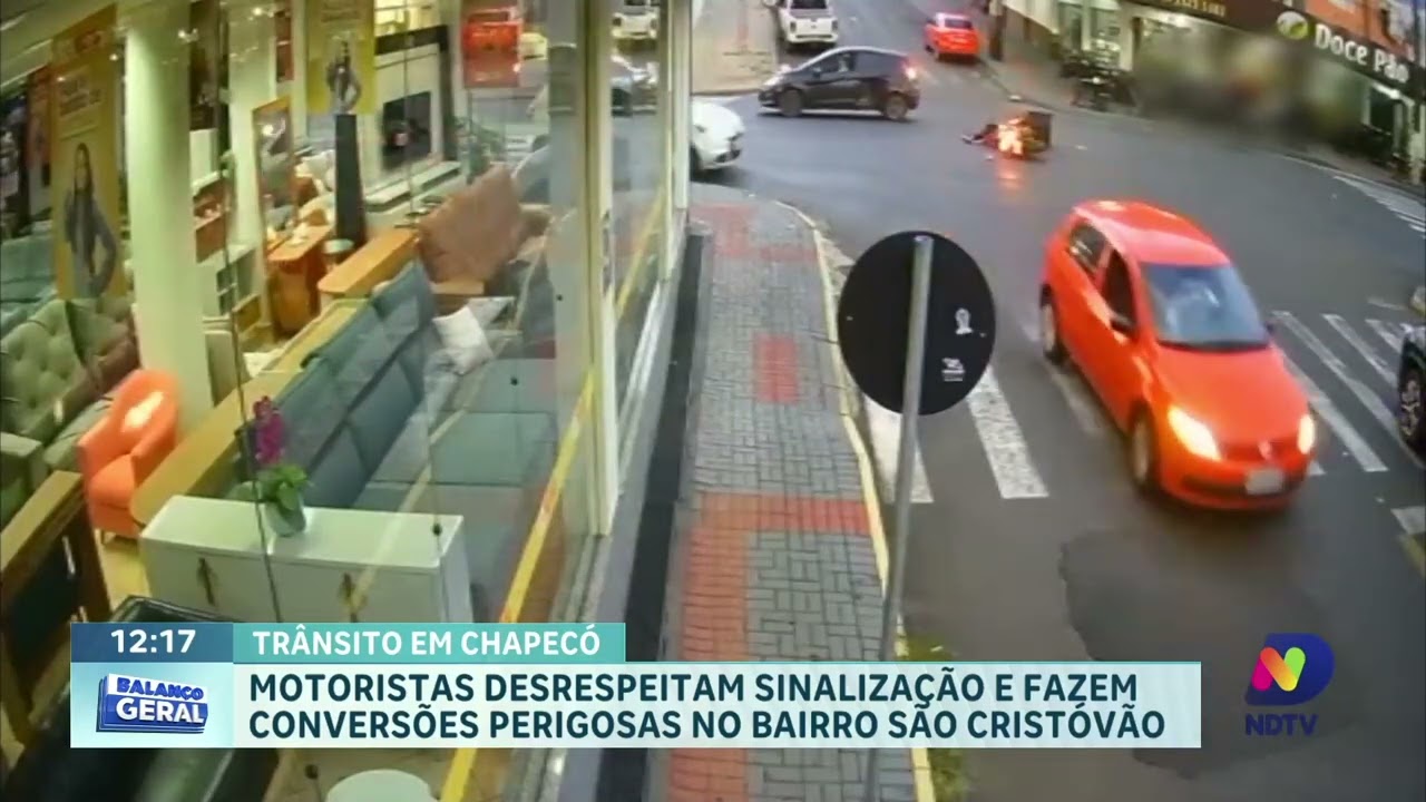 Sinalização é desrespeitada após fechamento de cruzamento em Chapecó