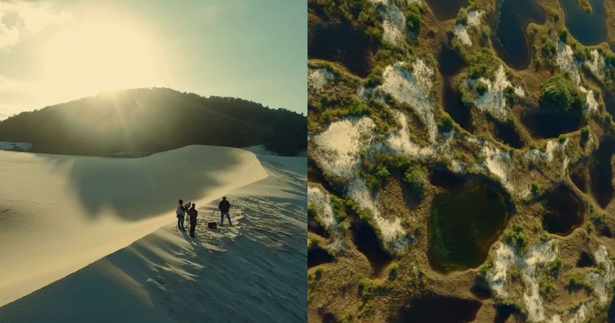 Produtora cria 'mini documentário' dos 'Lençóis Joaquinenses' e impressiona com imagens aéreas em Florianópolis