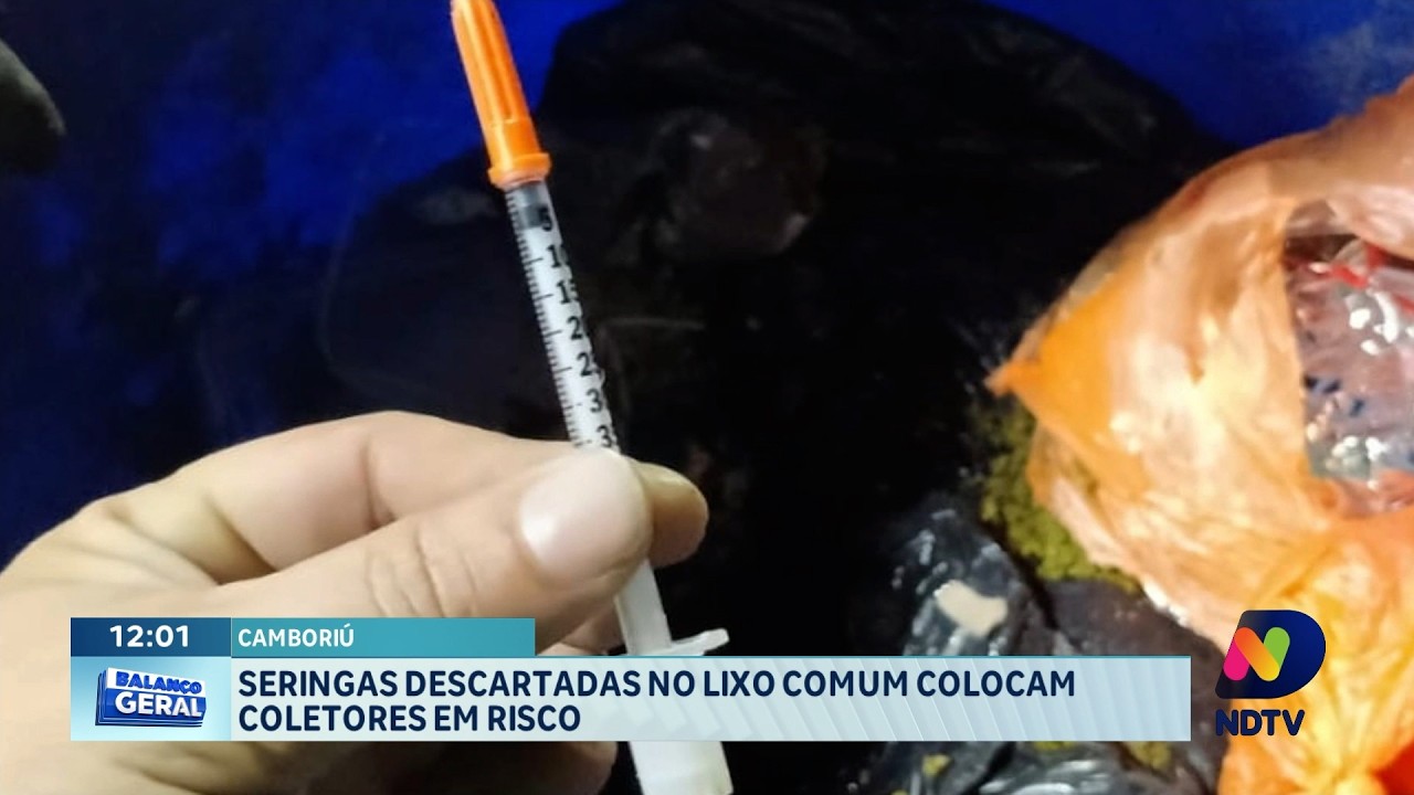 Camboriú alerta para risco de seringas descartadas no lixo comum