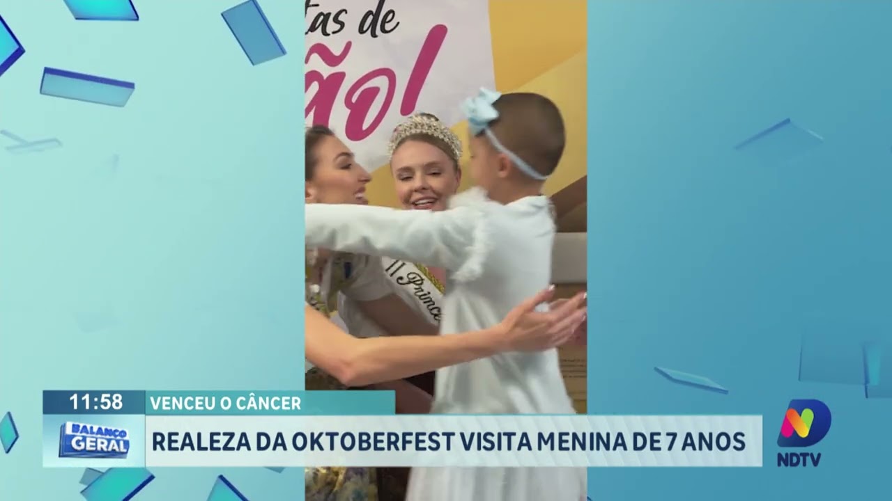 Venceu o câncer: realeza da Oktoberfest acompanha menina de 7 anos no toque do sino.