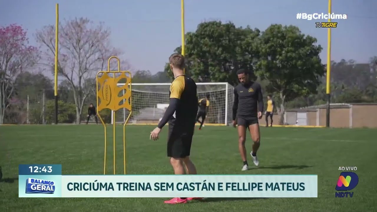 Criciúma treina sem Castán e Fellipe Mateus em preparação para jogo