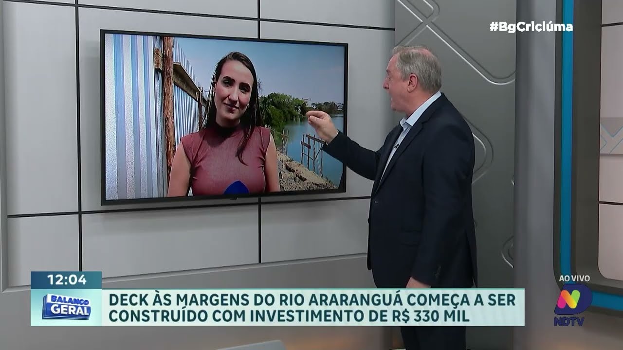 Deck às margens do Rio Araranguá começa a ser construído