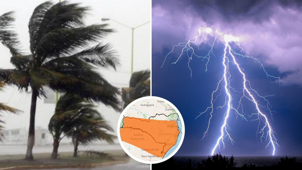 Inmet coloca mais de 270 cidades catarinense em ‘alerta de perigo’ para tempestade com ventos de 100 km/h; confira as regiões afetadas