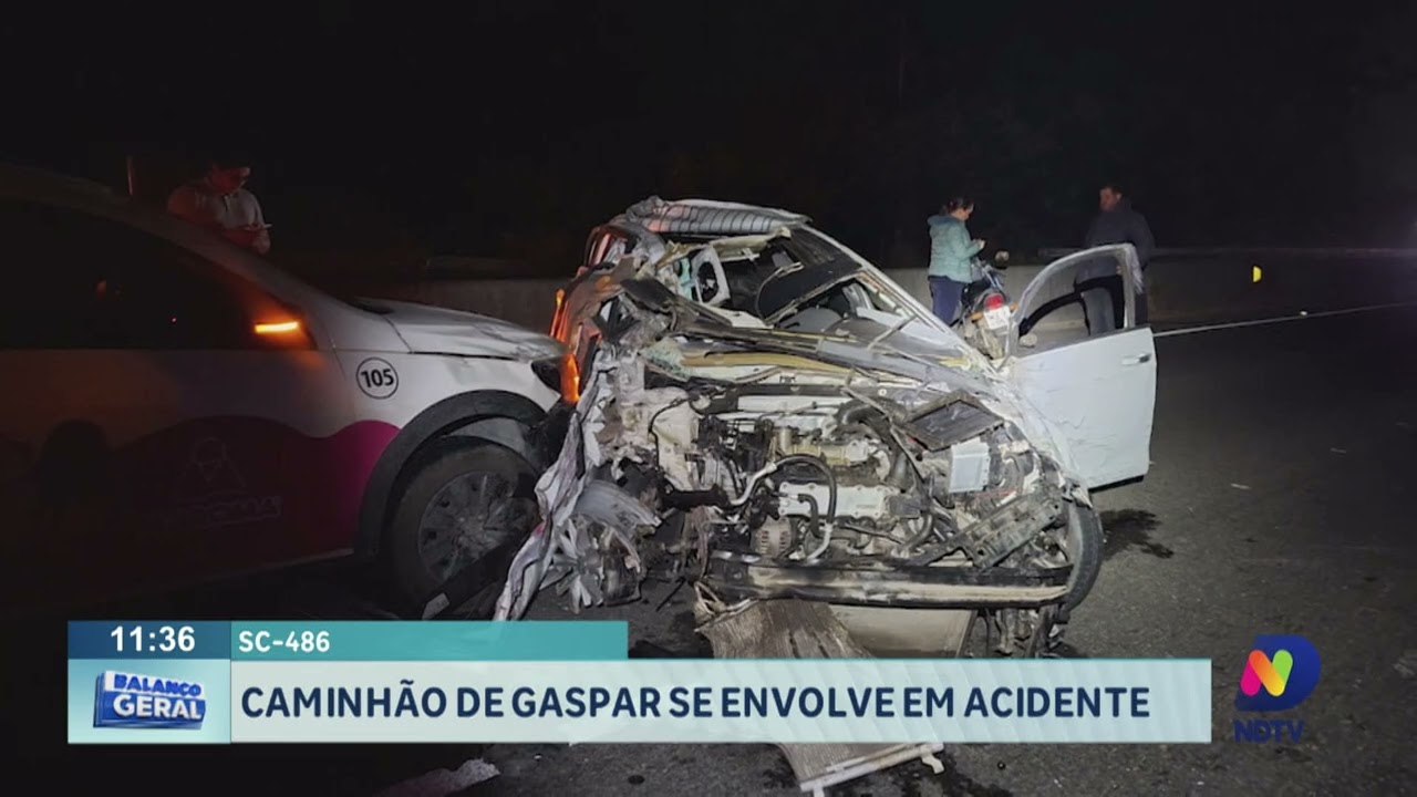 Curitibanos: caminhão de Blumenau se envolve em grave acidente