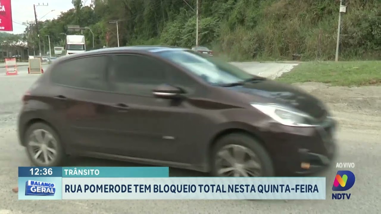 Trânsito: rua Pomerode tem bloqueio total nesta quinta-feira