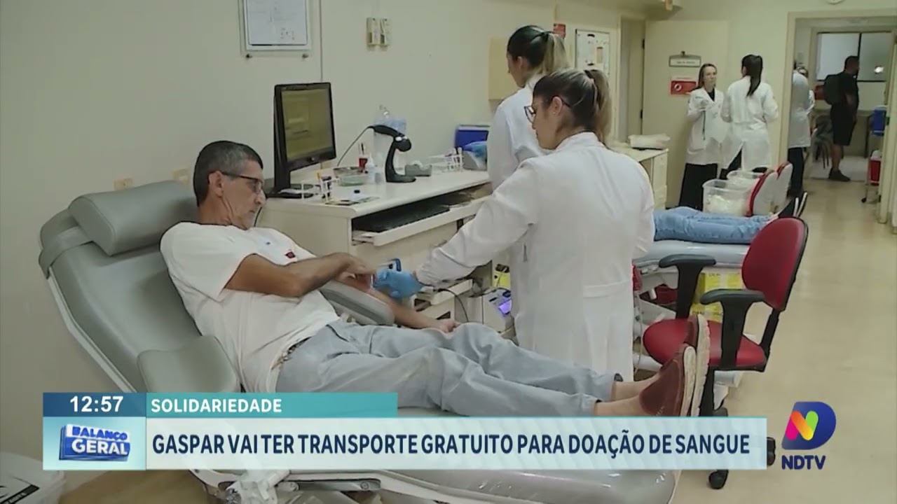 Gaspar vai ter transporte gratuito para doação de sangue neste sábado