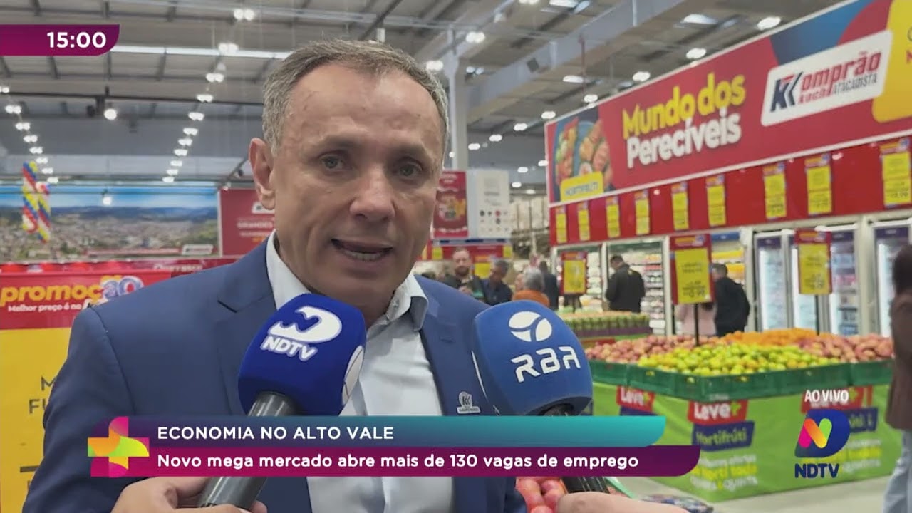 Economia no Alto vale: Novo mega mercado abre mais de 130 vagas de empregos