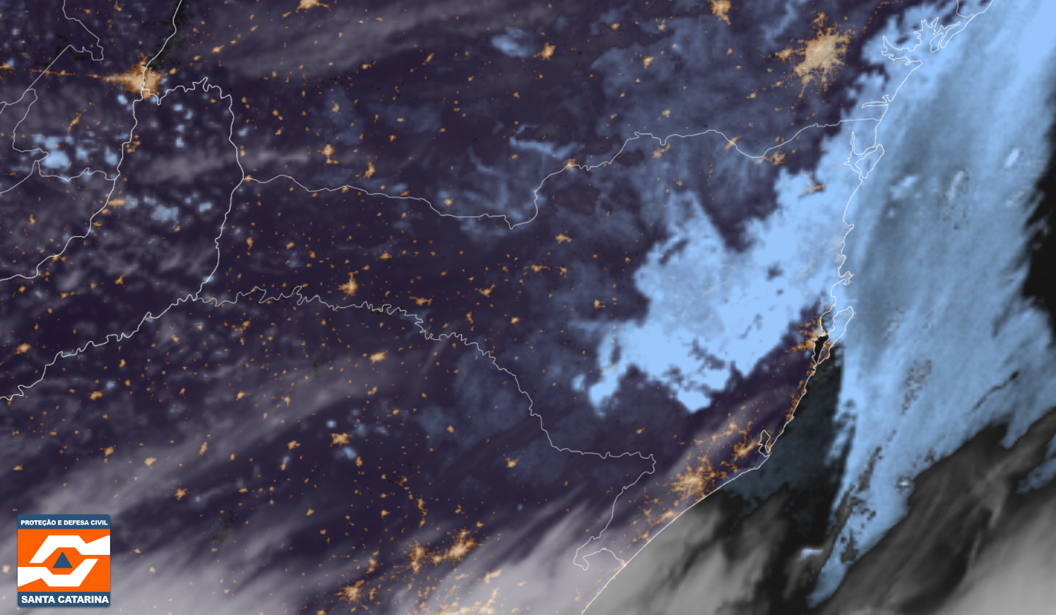 Monitoramento Meteorológico DC/SC 28/08 05:30 - Secretaria de Estado da Proteção e Defesa Civil de Santa Catarina