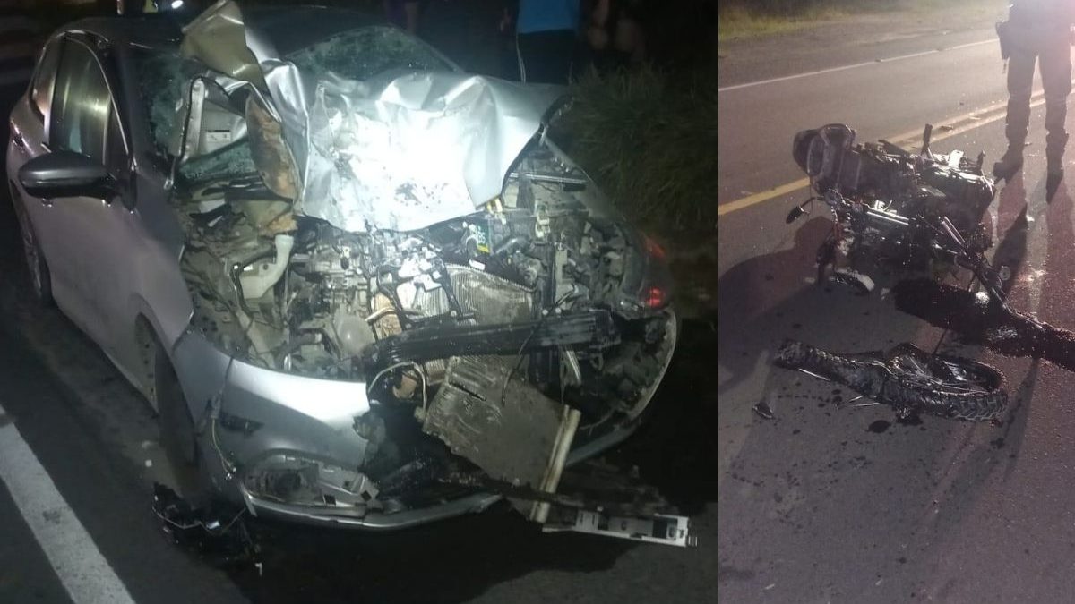 Motociclista de 29 anos morre após carro bater em moto durante ultrapassagem na SC-350