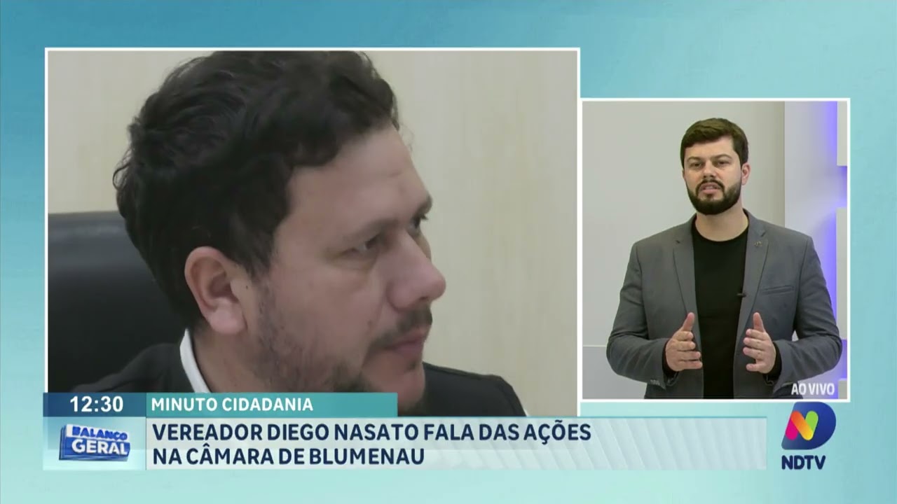 Minuto Cidadania: vereador Diego Nasato fala das ações na Câmara de Blumenau.