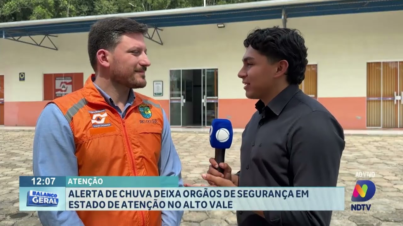 Defesa Civil alerta para chuva intensa em Blumenau nos próximos dias.