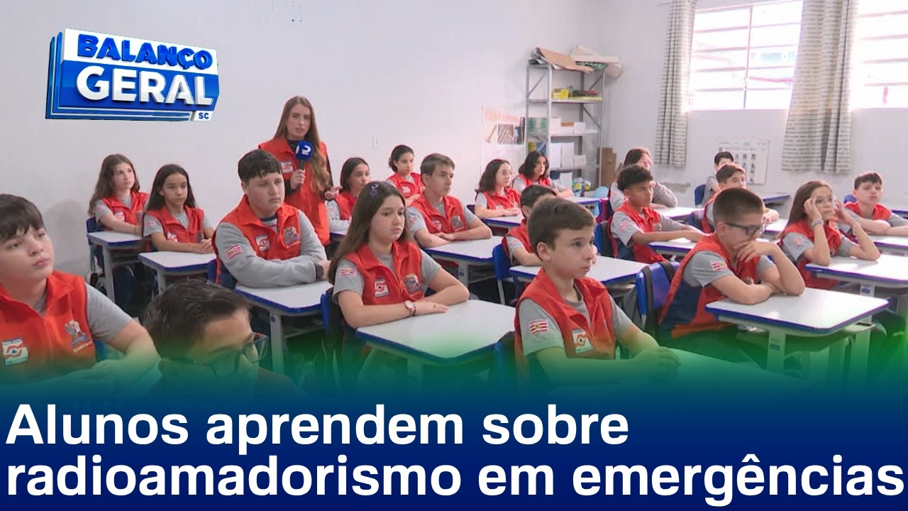 Agente mirim: alunos aprendem sobre importância do radioamador em eventos climáticos extremos.