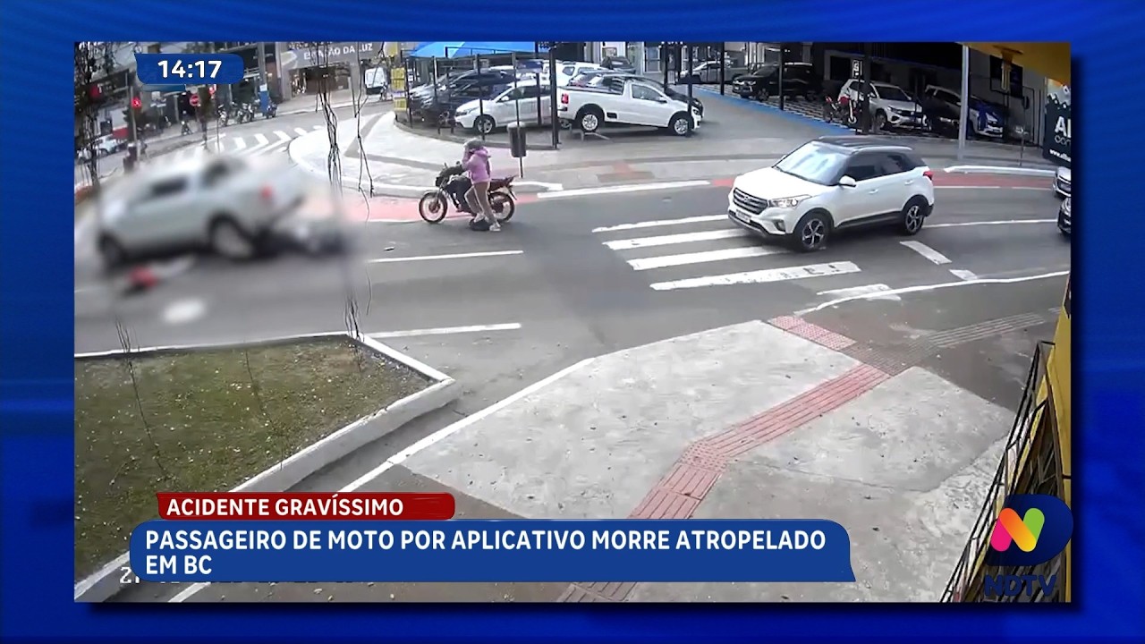 Passageiro de moto por aplicativo morre após atropelamento em BC
