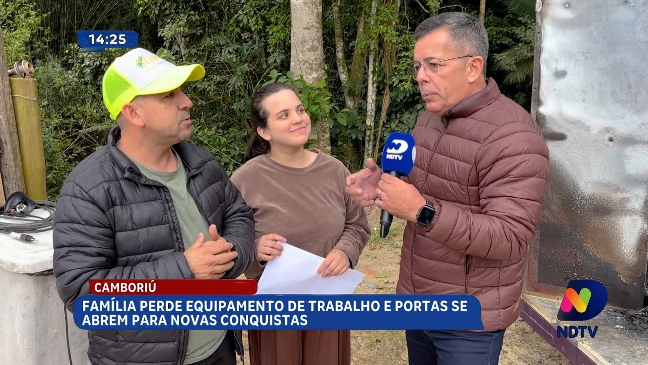 Família de Camboriú perde equipamento de trabalho e recomeça