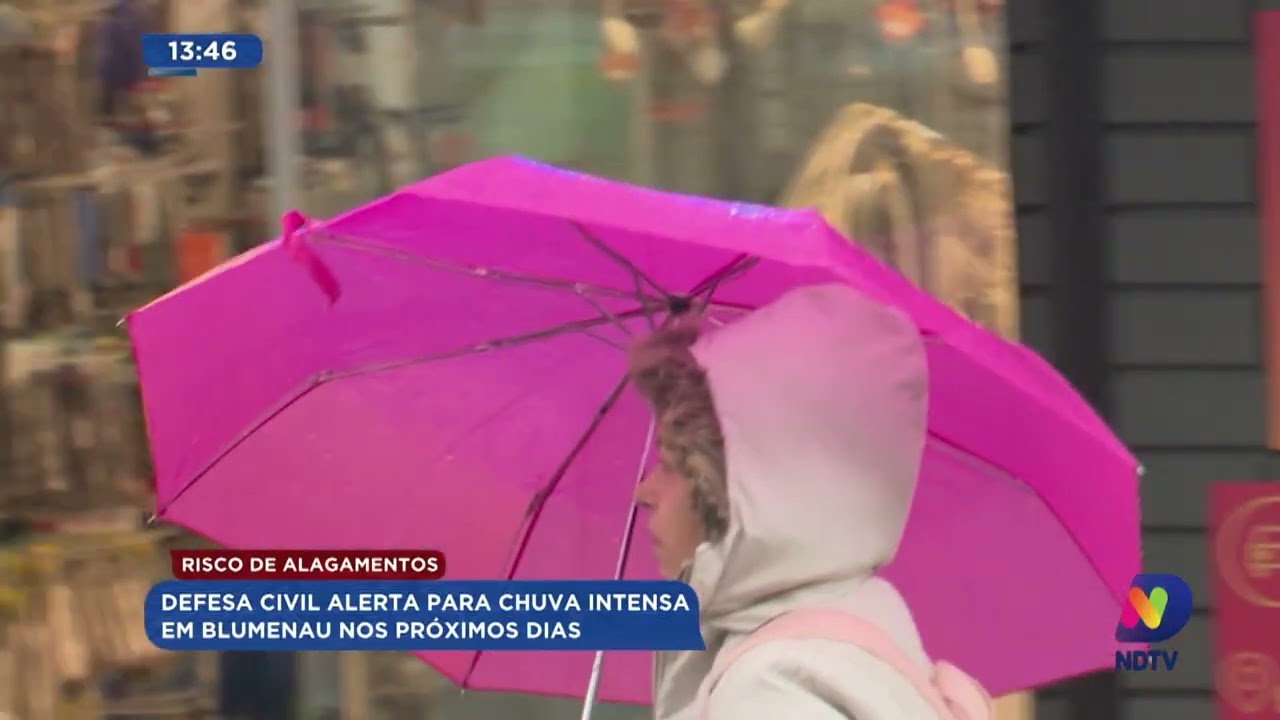 Risco de alagamentos: Defesa Civil alerta para chuva intensa em Blumenau nos próximos dias