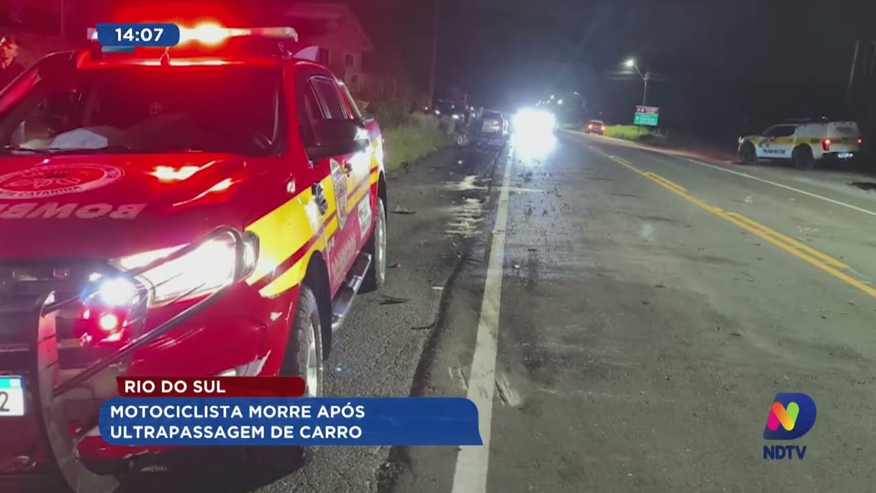 Rio do Sul: motociclista morre após ultrapassagem de carro
