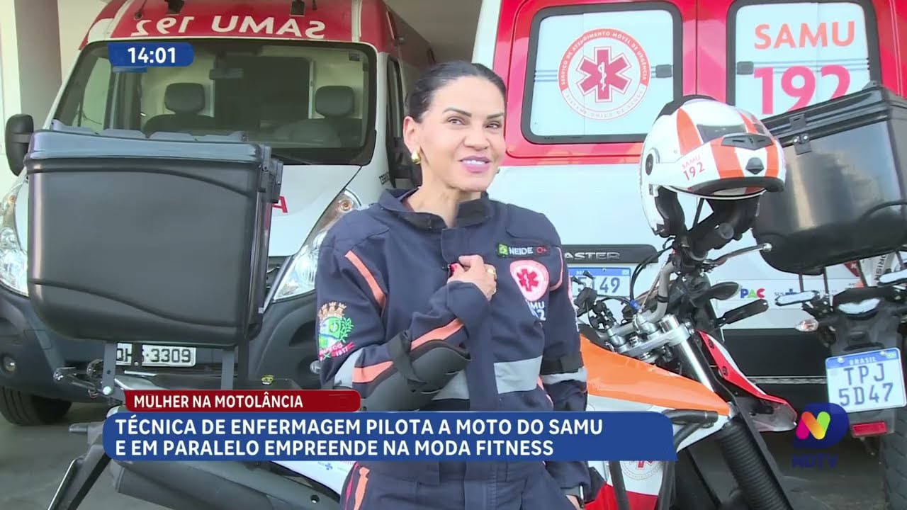 Mulher pilota motolância do SAMU e faz diferença em Chapecó