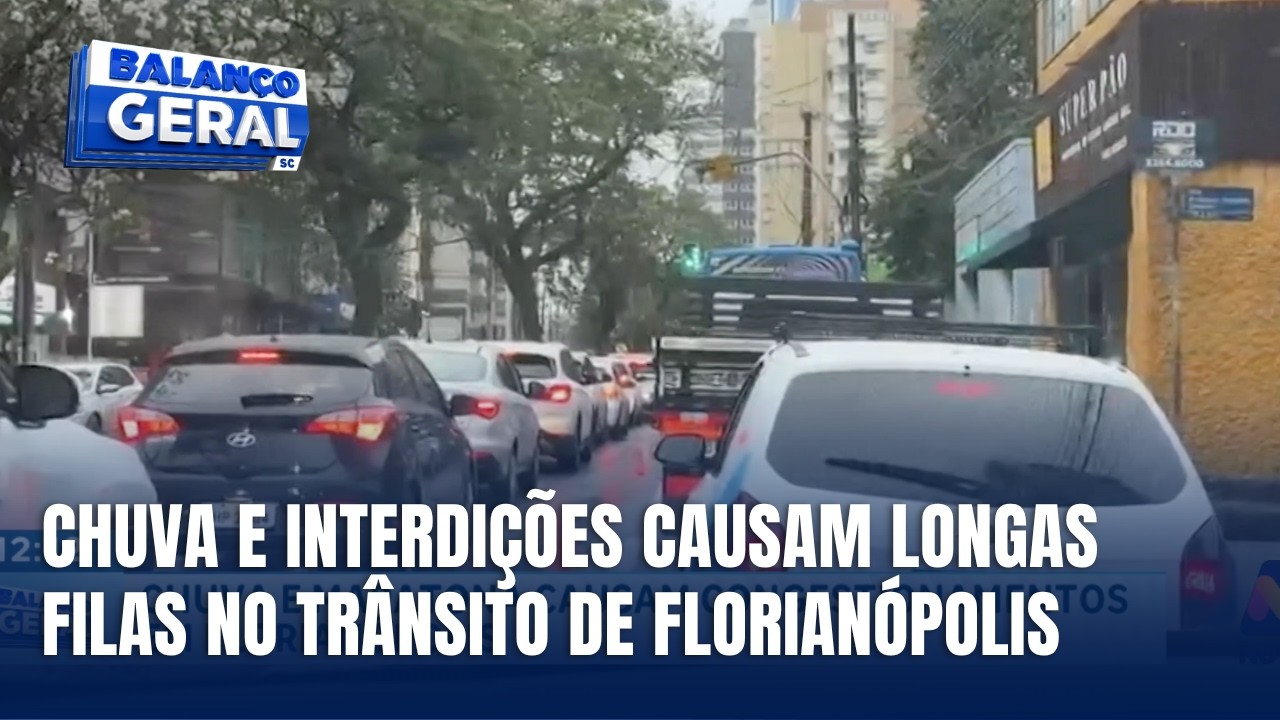 Chuva e Maratona de Floripa provocam congestionamentos neste sábado