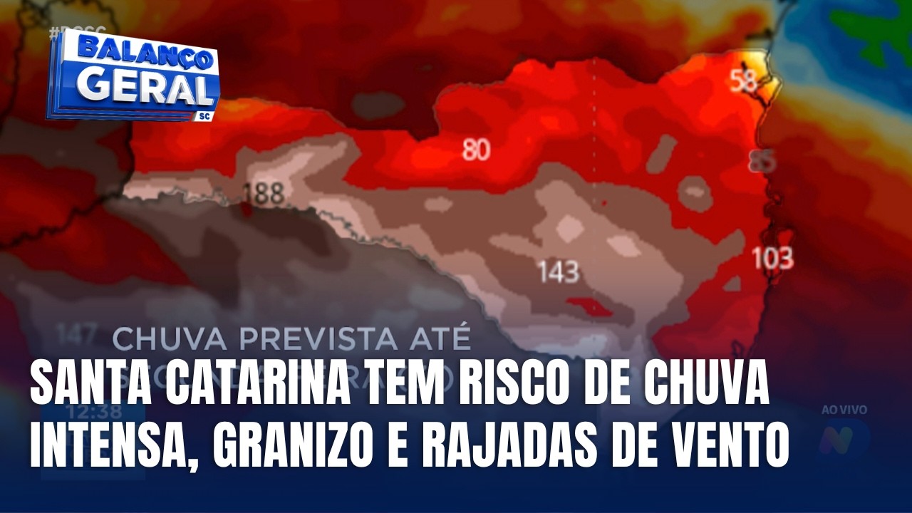 Central do Tempo – Frente fria aumenta instabilidade e traz risco de temporais para SC
