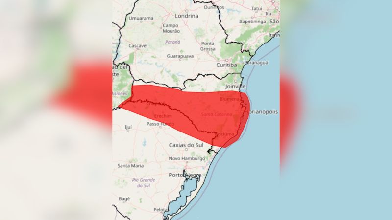 Inmet põe 261 cidades de SC em alerta de grande perigo
